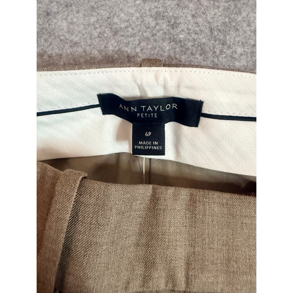 Ann Taylor Petite Dress Pants Womens 6P Taupe Wool Blend Straight Leg NWT - Picture 5 of 9